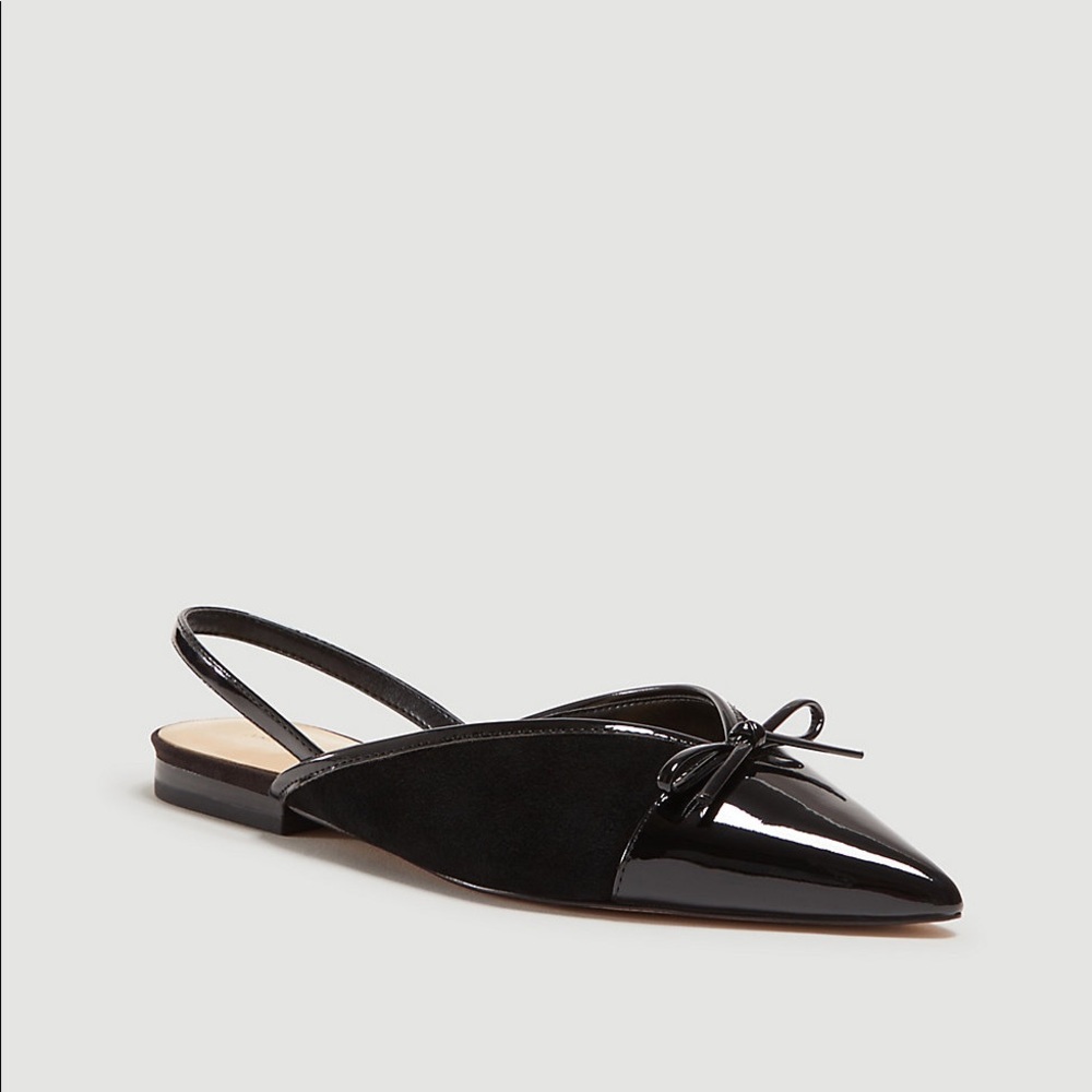 Suede sling back flats